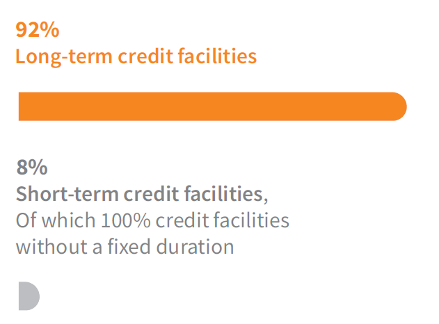 Proportion of long-term and short-term credit facilities